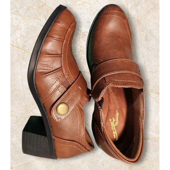 Womens 7 M Easy Street Comfort Wave Women’s Ballad Bootie Shoes Adjustable Tan - Picture 4 of 7